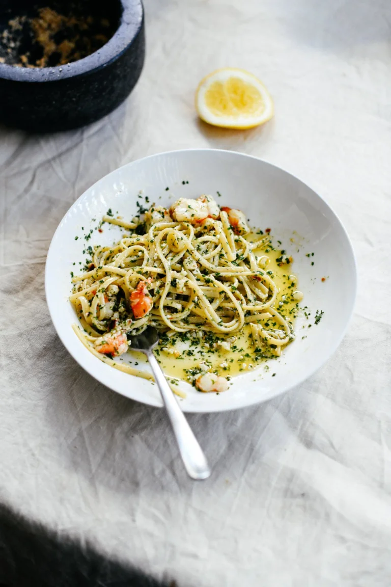 Herby Linguine with King Prawns