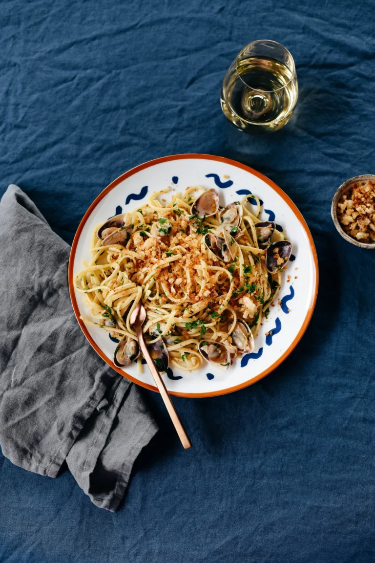 Linguine with ‘Nduja, Pipis and Pangrattato