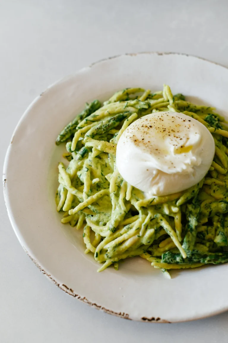 Trofie with Creamy Asparagus Sauce and Burrata