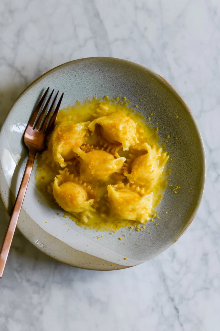 XL Potato Agnolotti with Butter and Bottarga