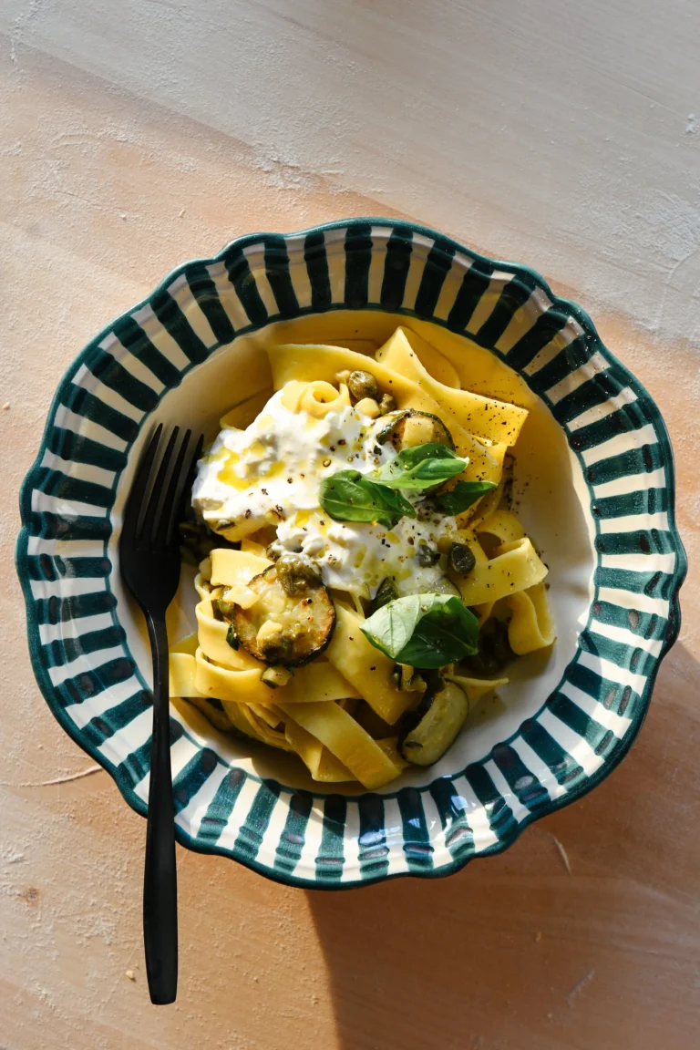 Pasta Ribbons with Zucchini, Brown Butter and Capers