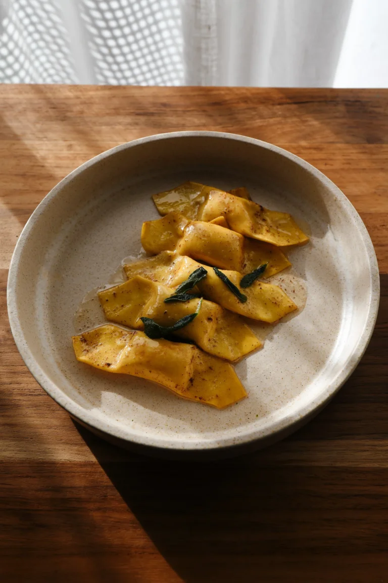 Casoncelli di zucca with brown butter, sage and mosto cotto
