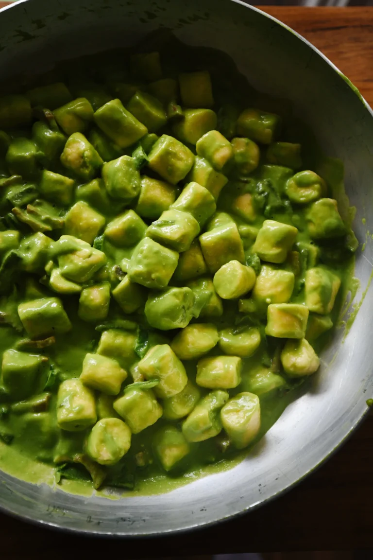 Ricotta Gnocchi with Guanciale and Peas