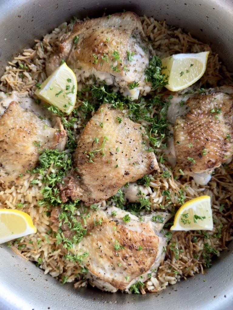 One pot Lemon and Oregano Chicken with Pilaf