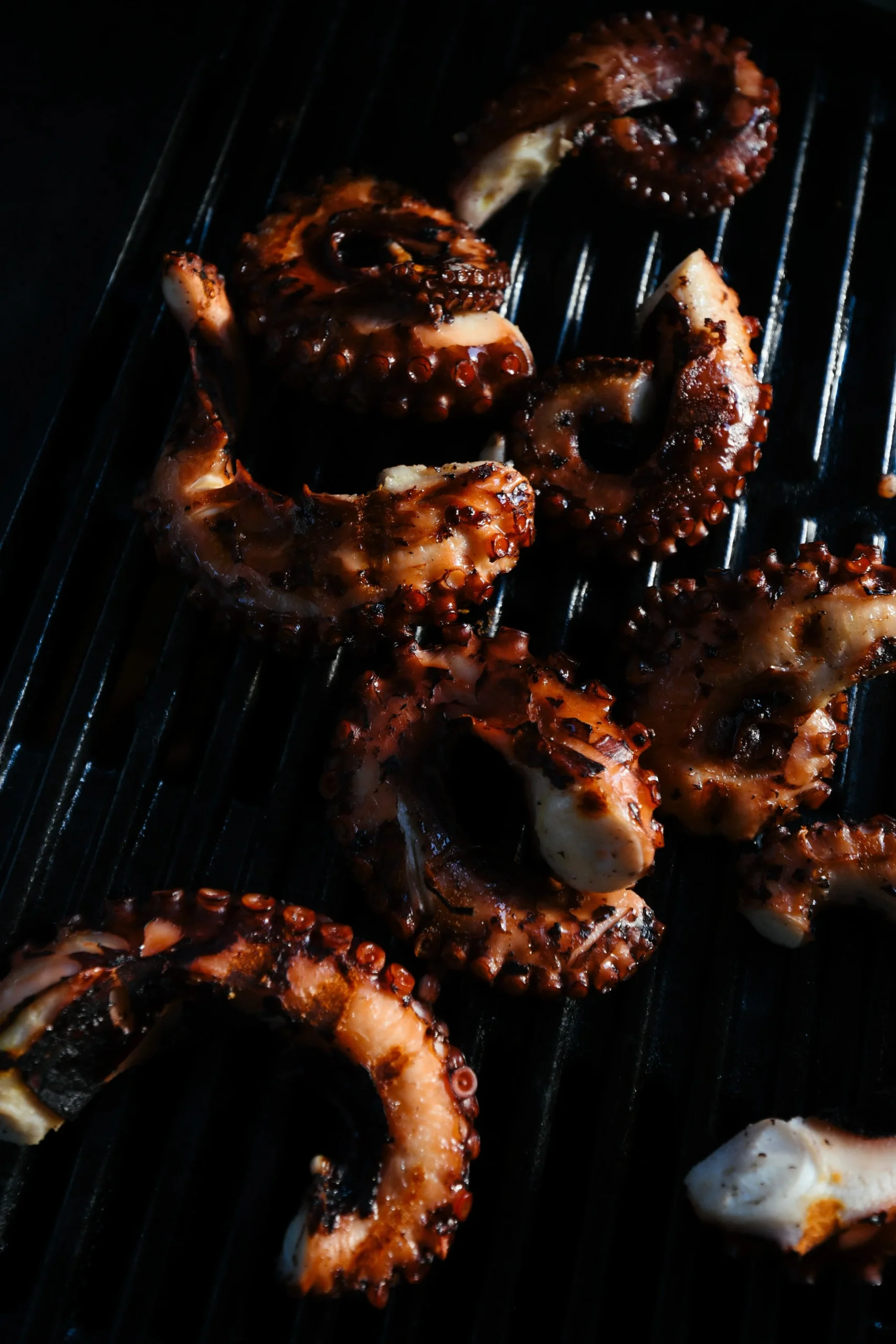 Octopus tentacles grilled on the bbq 