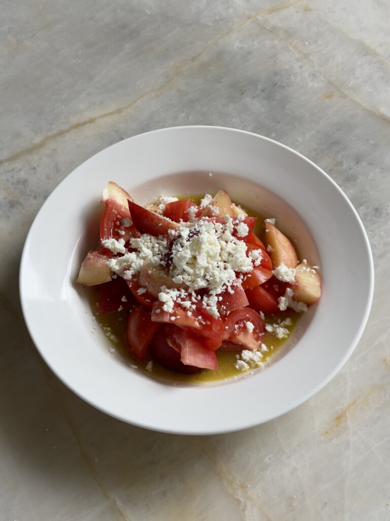 Tomato and nectarine salad with feta