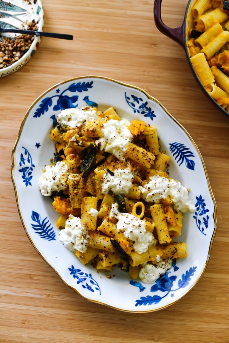 Pumpkin Rigatoni with Sage & Stracciatella